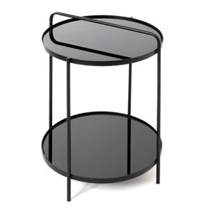 Odkládací stolek SPRINGFIELD černá, ocel/sklo