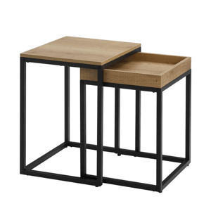 Přístavný stolek TAX hnědá/černá, set 2 ks
