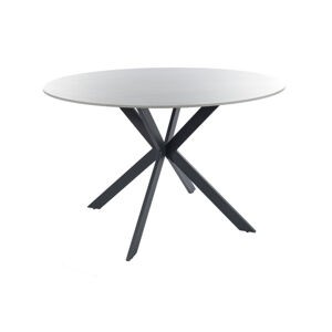 Jídelní stůl TOLAO šedý mramor/černá