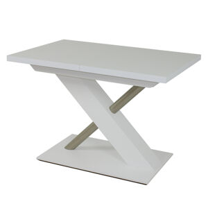Jídelní stůl UTENDI 1 bílá, šířka 120 cm, rozkládací