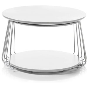 Přístavný stolek VENUTO II bílá, 70 cm