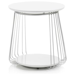 Přístavný stolek VENUTO bílá, 50 cm