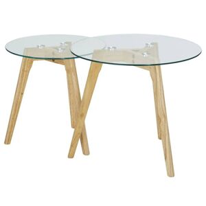 Přístavný stolek VIALE přírodní/sklo