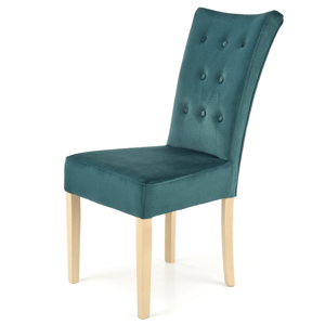 Jídelní židle VIRMUNT dub medový/tmavě zelená