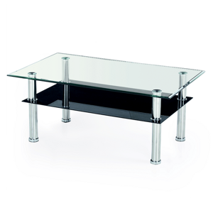 Konferenční stolek YULONDO kov/sklo
