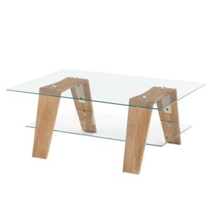 Konferenční stolek ZAMAN dub/sklo