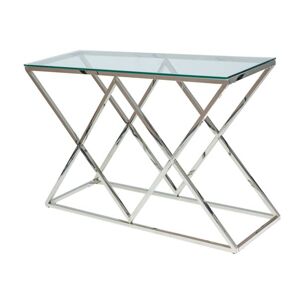 Konzolový stolek ZIGNO 1 chrom/sklo