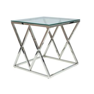 Přístavný stolek ZIGNO chrom/sklo